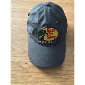 Bass Pro Shops Club Ball Cap Gray Adjustable Very Good Condition